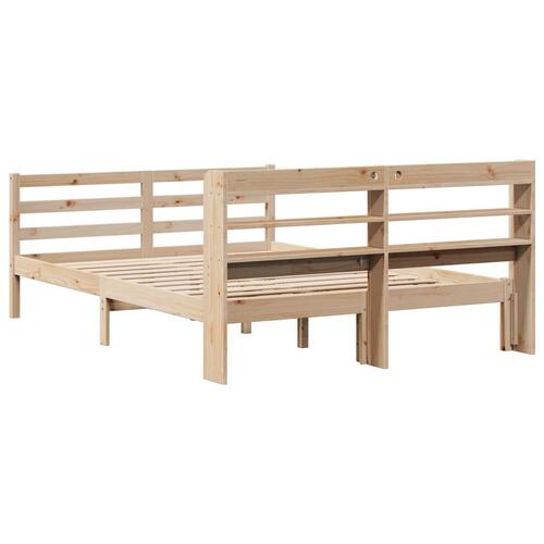 Sengeramme med sengegavl 150x200 cm massivt fyrretræ