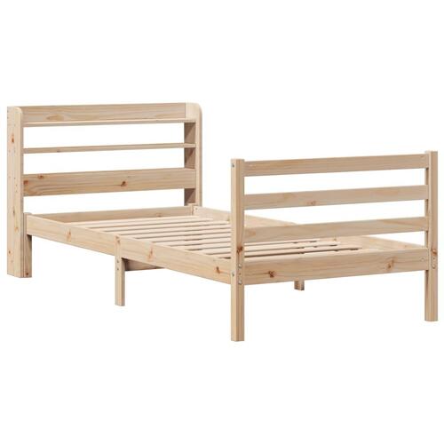 Sengeramme med sengegavl 90x200 cm massivt fyrretræ