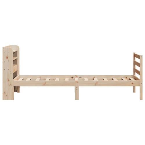 Sengeramme med sengegavl 90x200 cm massivt fyrretræ