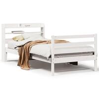 Sengeramme med hovedgærde uden madras Hvid 90x190 cm