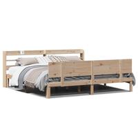 Sengeramme med sengegavl 180x200 cm massivt fyrretræ