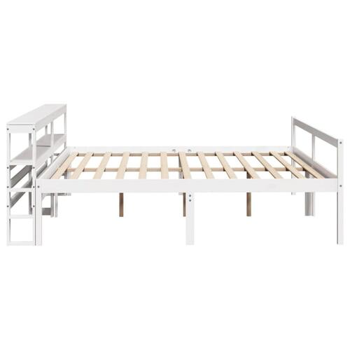 Seniorseng med sengegavl 180x200 cm massivt fyrretræ hvid