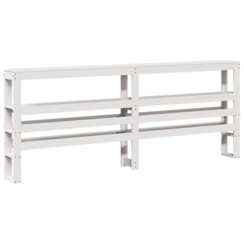 Seniorseng med sengegavl 180x200 cm massivt fyrretræ hvid