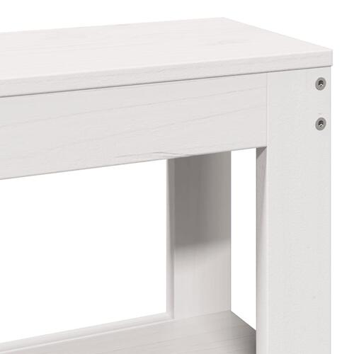 Seniorseng med sengegavl 180x200 cm massivt fyrretræ hvid