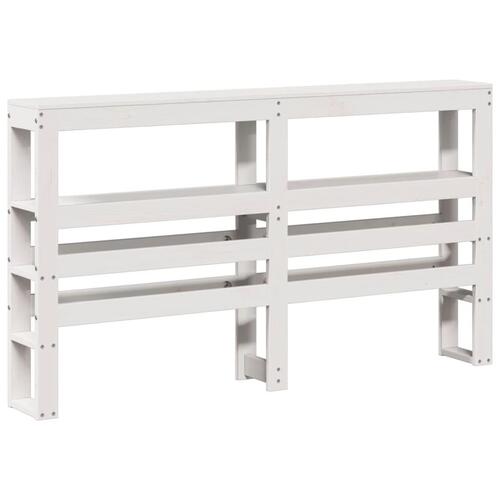Seniorseng med sengegavl 160x200 cm massivt fyrretræ hvid