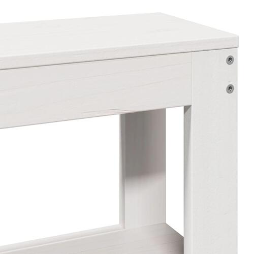 Seniorseng med sengegavl 160x200 cm massivt fyrretræ hvid