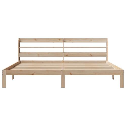Sengeramme med sengegavl 180x200 cm massivt fyrretræ