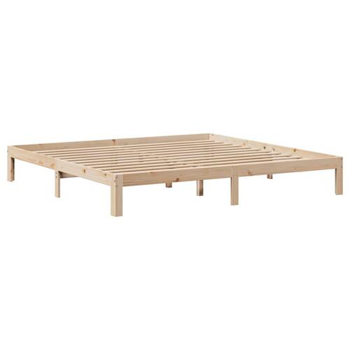 Sengeramme med sengegavl 180x200 cm massivt fyrretræ