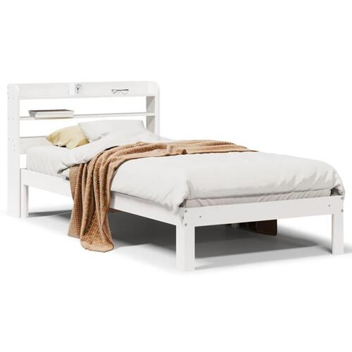 Sengeramme med hovedgærde uden madras Hvid 90x190 cm