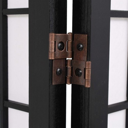 Foldbar 5-panels rumdeler japansk stil 200 x 170 cm sort