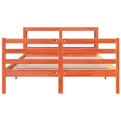 Sengeramme uden madras 150x200 cm massivt fyrretræ gyldenbrun