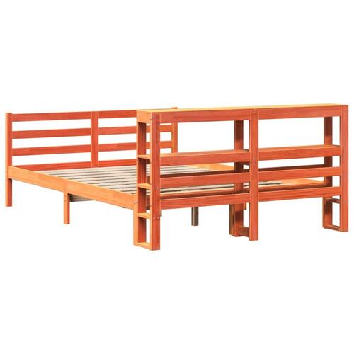 Sengeramme uden madras 150x200 cm massivt fyrretræ gyldenbrun