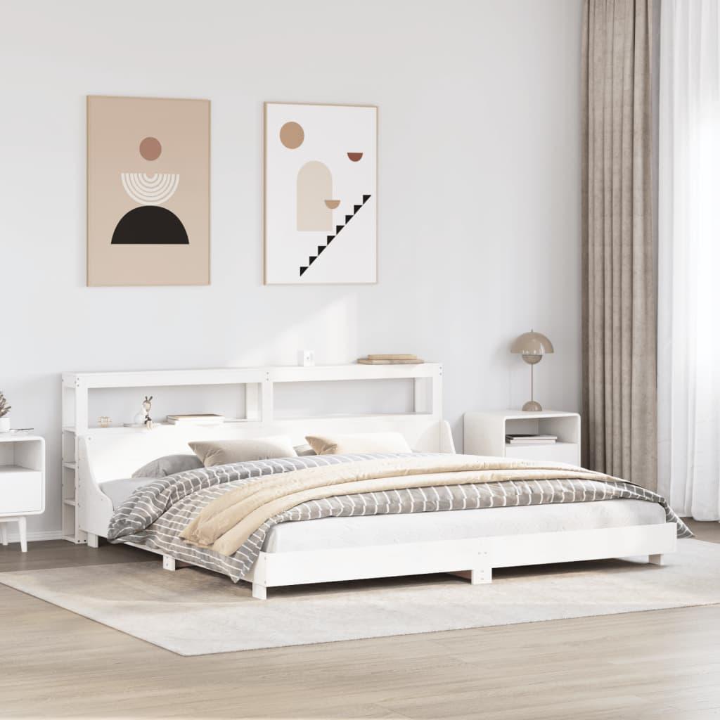 Sengeramme uden madras 180x200 cm massivt fyrretræ hvid