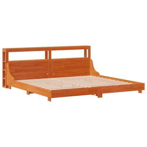 Sengeramme uden madras 200x200 cm massivt fyrretræ gyldenbrun