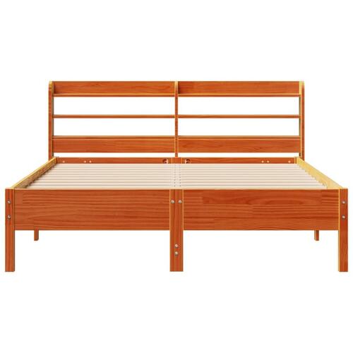 Sengeramme uden madras 140x200 cm massivt fyr gyldenbrun