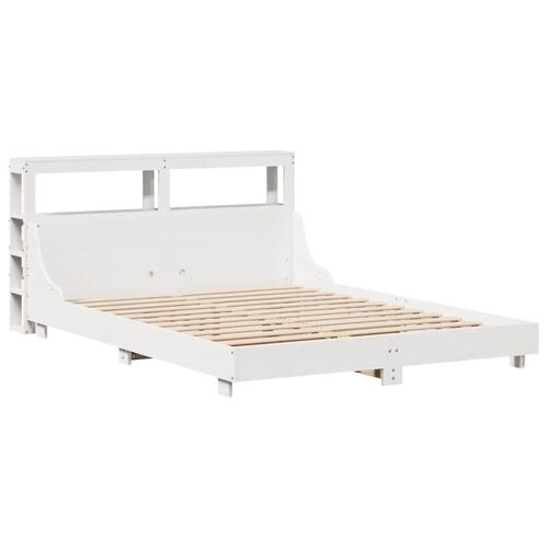 Sengeramme uden madras 140x190 cm massivt fyrretræ hvid