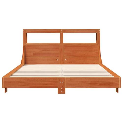 Sengeramme uden madras 150x200 cm massivt fyrretræ gyldenbrun