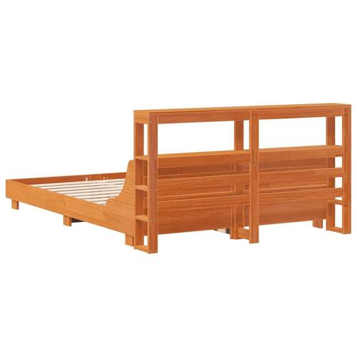 Sengeramme uden madras 150x200 cm massivt fyrretræ gyldenbrun