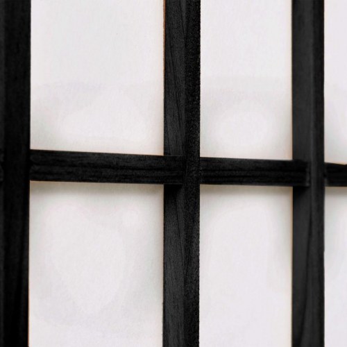 Foldbar 6-panels rumdeler japansk stil 240 x 170 cm sort