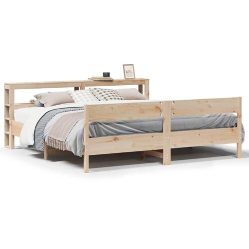 Sengeramme uden madras 200x200 cm massivt fyrretræ