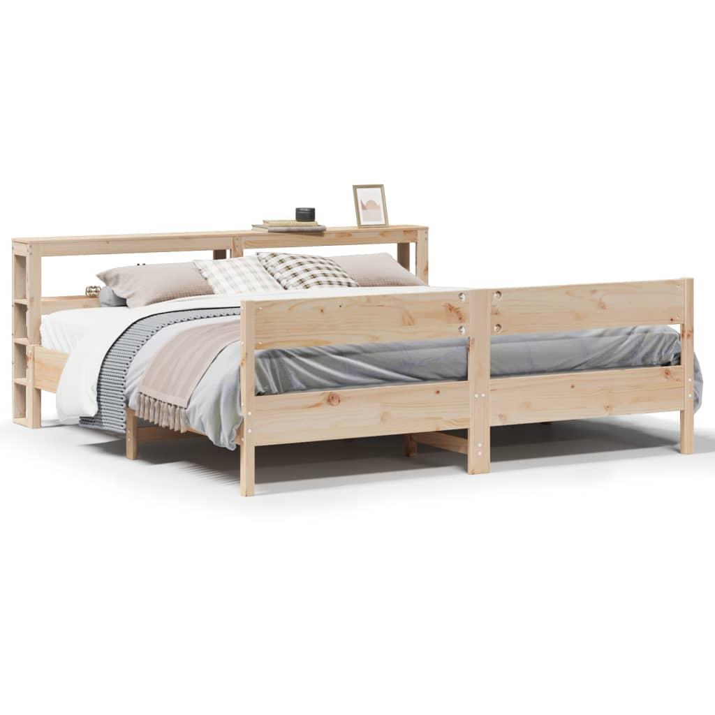 Sengeramme uden madras 200x200 cm massivt fyrretræ