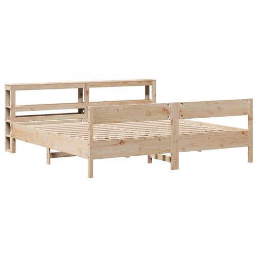 Sengeramme uden madras 200x200 cm massivt fyrretræ