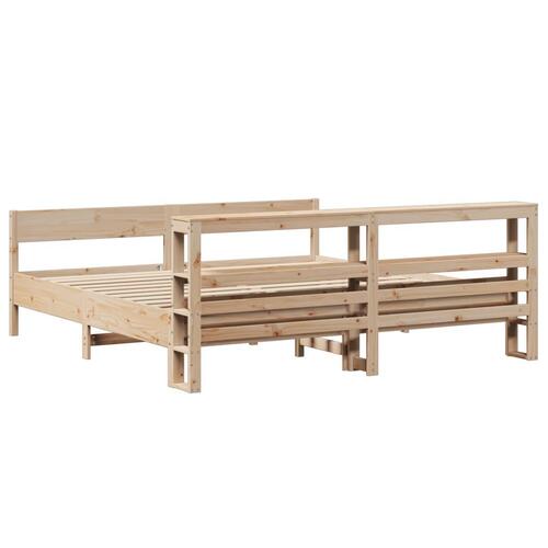 Sengeramme uden madras 200x200 cm massivt fyrretræ