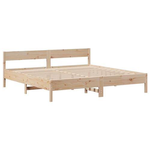 Sengeramme uden madras 200x200 cm massivt fyrretræ