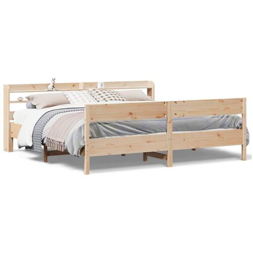 Sengeramme uden madras 200x200 cm massivt fyrretræ