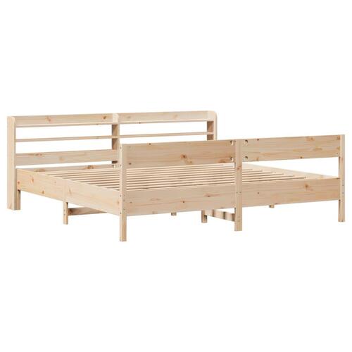 Sengeramme uden madras 200x200 cm massivt fyrretræ
