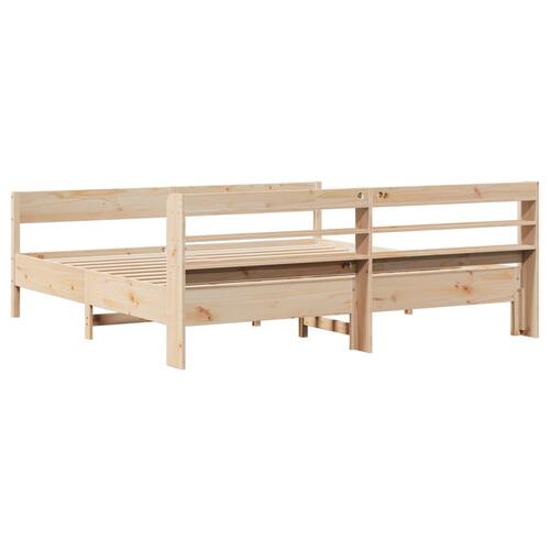 Sengeramme uden madras 200x200 cm massivt fyrretræ