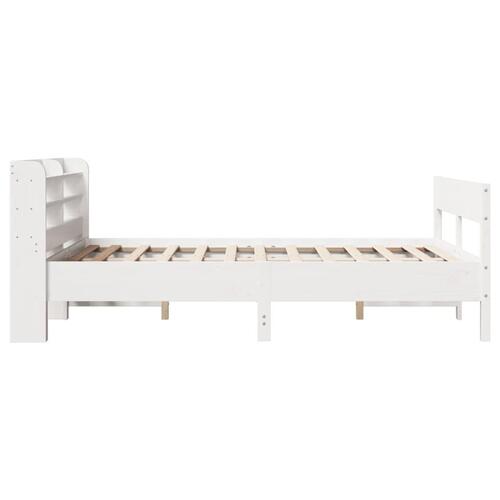 Sengeramme uden madras 135x190 cm massivt fyrretræ hvid