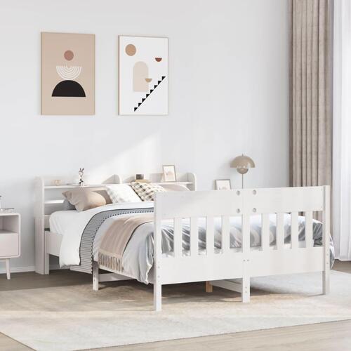 Sengeramme uden madras 160x200 cm massivt fyrretræ hvid