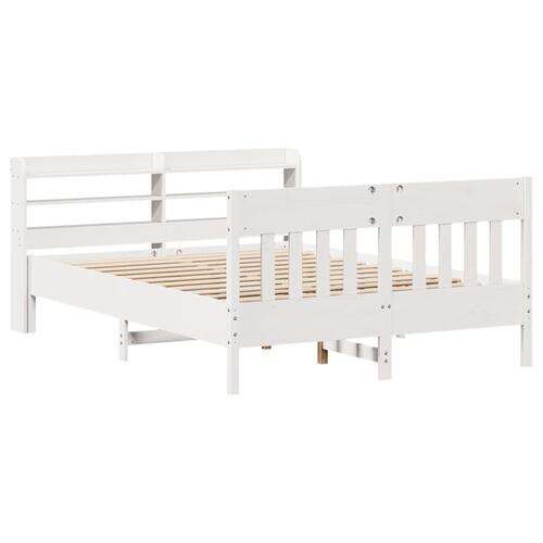Sengeramme uden madras 160x200 cm massivt fyrretræ hvid