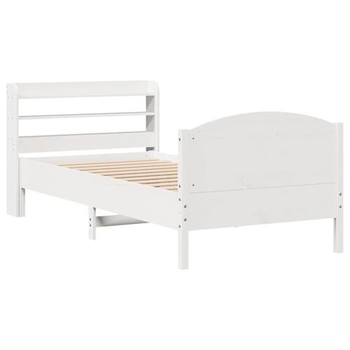 Sengeramme uden madras 90x190 cm massivt fyrretræ hvid