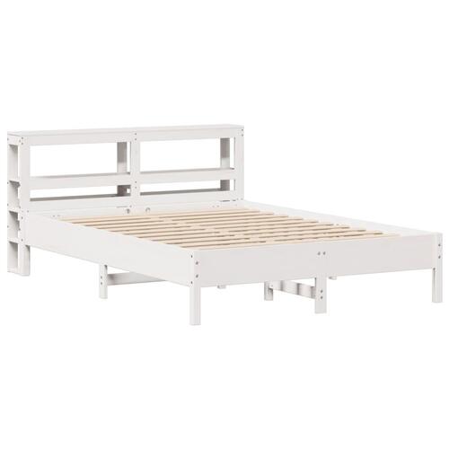 Sengeramme uden madras 140x200 cm massivt fyrretræ hvid