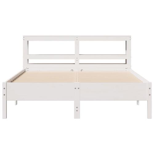 Sengeramme uden madras 140x200 cm massivt fyrretræ hvid