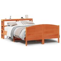 Sengeramme uden madras 150x200 cm massivt fyrretræ gyldenbrun