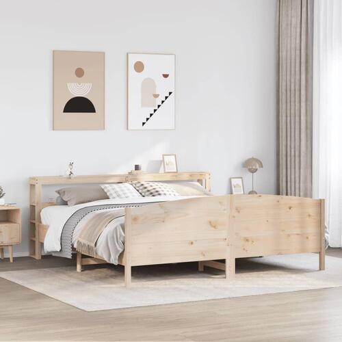 Sengeramme uden madras 200x200 cm massivt fyrretræ