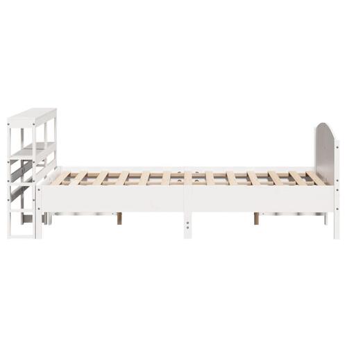 Sengeramme uden madras 140x190 cm massivt fyrretræ hvid