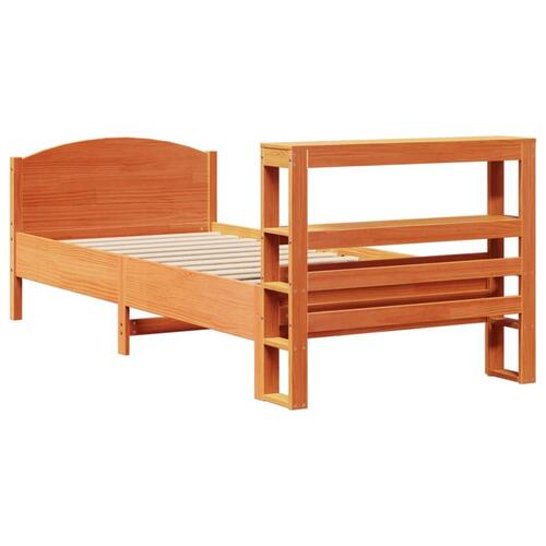 Sengeramme uden madras 75x190 cm massivt fyrretræ gyldenbrun