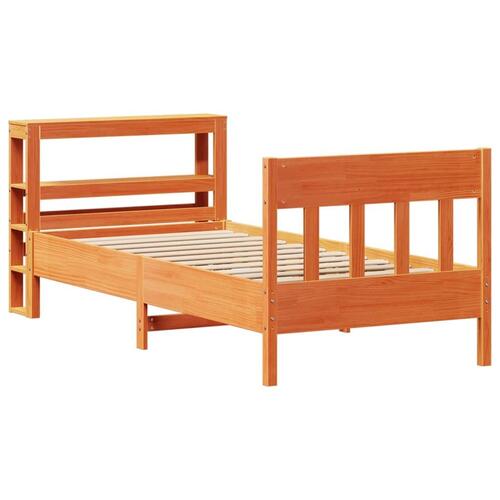 Sengeramme uden madras 90x190 cm massivt fyrretræ gyldenbrun