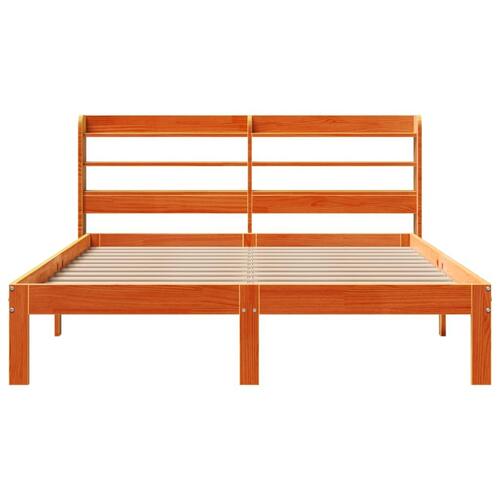 Sengeramme uden madras 140x200 cm massivt fyr gyldenbrun