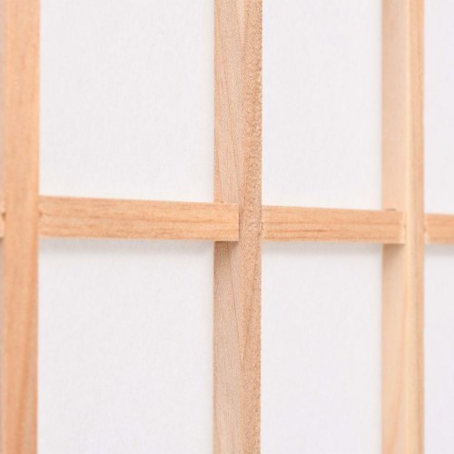 Foldbar 4-panels rumdeler japansk stil 160 x 170 cm naturfarvet