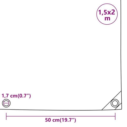Presenning 1,5x2 m 650 g/m² grøn