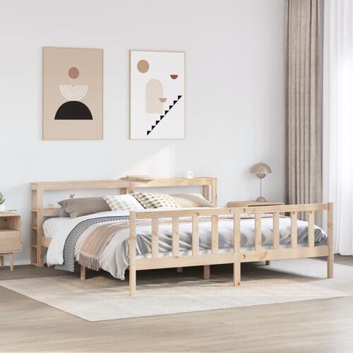 Sengeramme uden madras 180x200 cm massivt fyrretræ