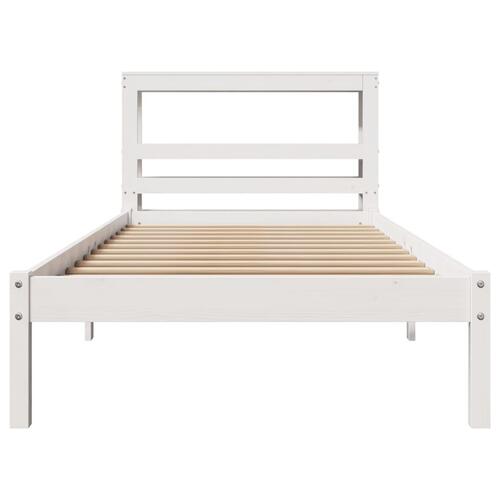 Sengeramme uden madras 100x200 cm massivt fyrretræ hvid