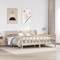 Sengeramme uden madras 180x200 cm massivt fyrretræ