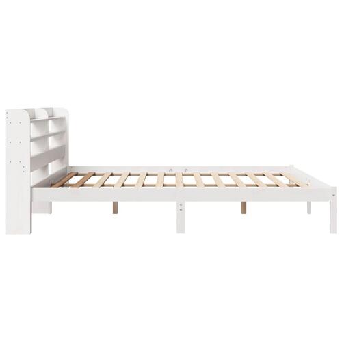 Sengeramme uden madras 200x200 cm massivt fyrretræ hvid