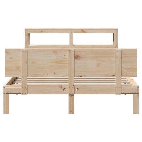 Sengeramme med sengegavl 120x190 cm massivt fyrretræ